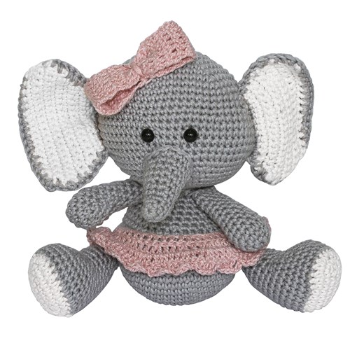 Elefante Lala de Lacinho Rosa Amigurumi Crochê