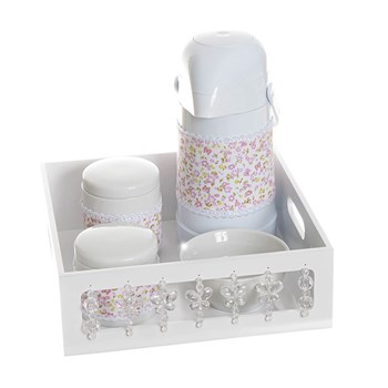 Kit Higiene Com Porcelanas E Capa Borboleta Transparente