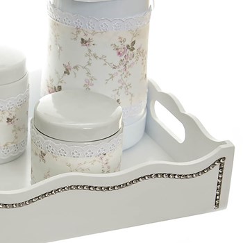 Kit Higiene Com Porcelanas E Capa Fantasia Strass