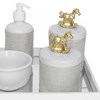 Kit Higiene Espelho Potes, Molhadeira, Porta Álcool-Gel e Capa Cavalinho Dourado