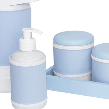 Kit Higiene Slim Azul Garrafa Grande Capa Azul Bebê